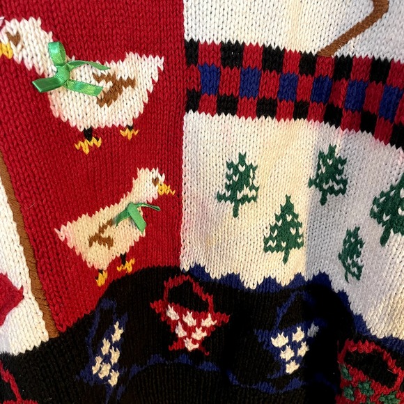 Vintage Duck & Barn Winter Christmas Holiday Knit Turtleneck Sweater Size Large - Picture 6 of 14